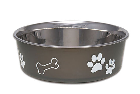 Bella Bowl - Stainless Steel Dog Bowl- Espresso- X-large